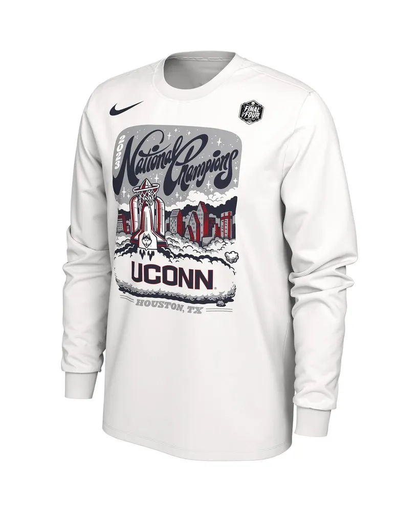 Men's Nike White UConn Huskies 2023 Ncaa Basketball National Champions Expressive Long Sleeve T-shirt