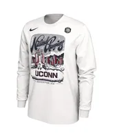 Men's Nike White UConn Huskies 2023 Ncaa Basketball National Champions Expressive Long Sleeve T-shirt