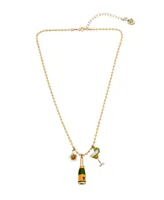 Betsey Johnson Faux Stone Champs Charm Pendant Necklace