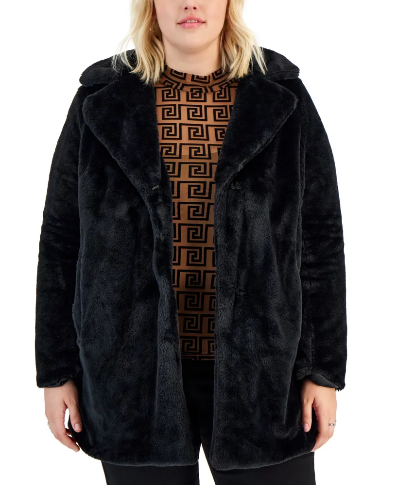 CoffeeShop Juniors Trendy Plus Faux-Fur Coat