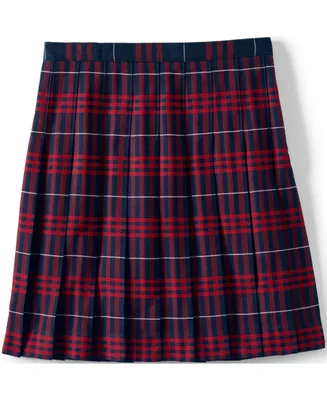 Lands' End Big Girls School Uniform Plaid Pleated Skirt Below the Knee