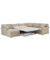 Wrenley 138" 5-Pc. Fabric Modular Sleeper Chaise Sectional Sofa, Created for Macy's