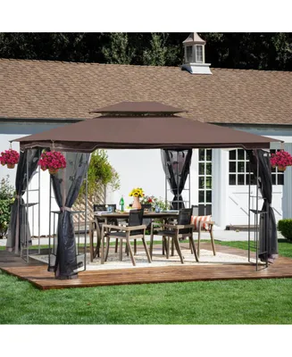 Streamdale Furniture 13 X 10 Outdoor Patio Gazebo Canopy Tent With Ventilated Double Roof And Mosquito Net