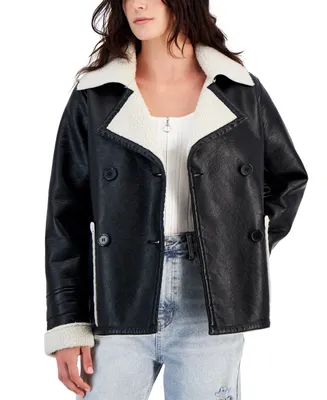 Jou Juniors' Faux-Leather Long-Sleeve Jacket