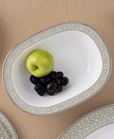 Noritake Infinity Green Platinum Oval Vegetable Bowl 24 Oz