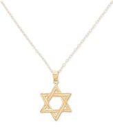 Star Of David 18" Pendant Necklace in 10k Two-Tone Gold