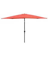 6 X 9FT Patio Umbrella Outdoor Waterproof Umbrella With Crank And Push Button Tilt