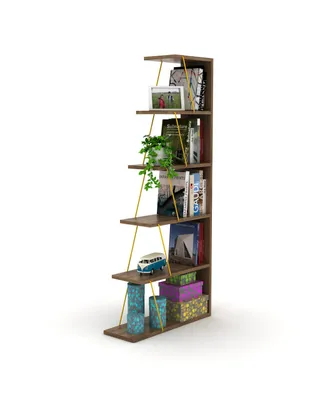 Simplie Fun Modern 5 Tier Ladder Bookshelf Organizers