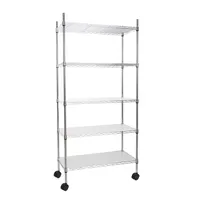 5 Tier Shelf Wire Shelving Unit, Nsf Heavy Duty Wire Shelf Metal Large Storage Shelves Height Adjustable Utility for Garage Kitchen Office Commercial