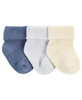 Carter's Baby Boys Soft Cotton Ribbed Socks, Pack of 3