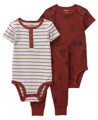 Carter's Baby Boys Bodysuits and Pants, 3 Piece Set