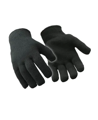 RefrigiWear Men's Heavyweight Acrylic Loop Terry Knit Glove Liners Black (Pack of 12 Pairs)