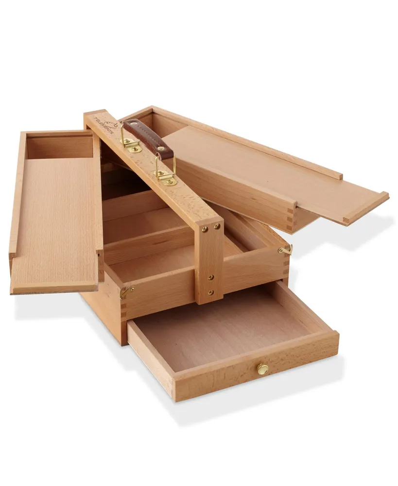 Art Supply Organizer  3-Drawer Wooden Storage Box for Artists