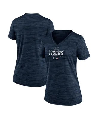 Women's Nike Navy Detroit Tigers Authentic Collection Velocity Practice Performance V-Neck T-shirt