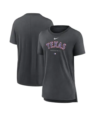 Women's Nike Heather Charcoal Texas Rangers Authentic Collection Early Work Tri-Blend T-shirt