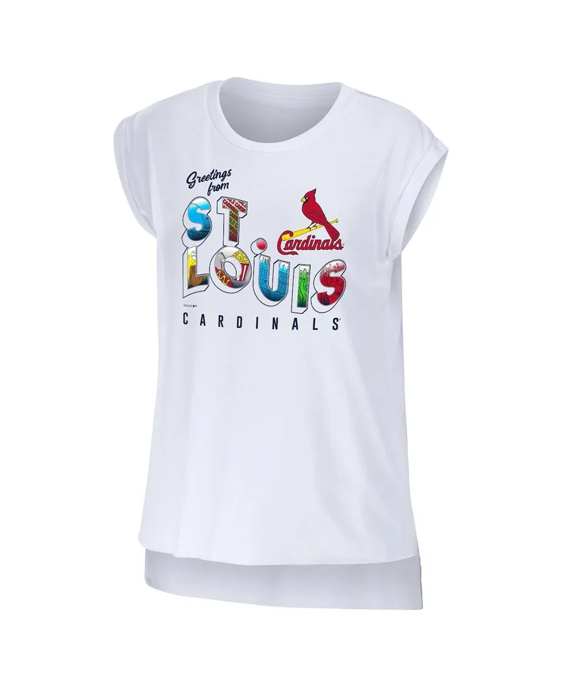 Women's Wear by Erin Andrews White St. Louis Cardinals Greetings From T-shirt