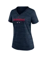 Women's Nike Navy Cleveland Guardians Authentic Collection Velocity Practice Performance V-Neck T-shirt