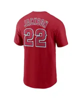 Men's Nike Bo Jackson Red California Angels Cooperstown Collection Name and Number T-shirt