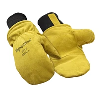 RefrigiWear Men's Warm Fleece Lined Fiberfill Insulated Leather Mitten Gloves