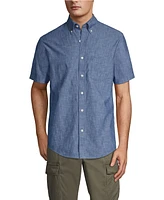 Lands' End Men's Short Sleeve Button Down Chambray Shirt