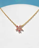 Girls Crew Faux Cubic Zirconia Floral Gardenia Necklace