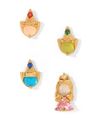 Girls Crew Crystal Multi-Color Disney Princess Sleeping Beauty Stud Earring Set