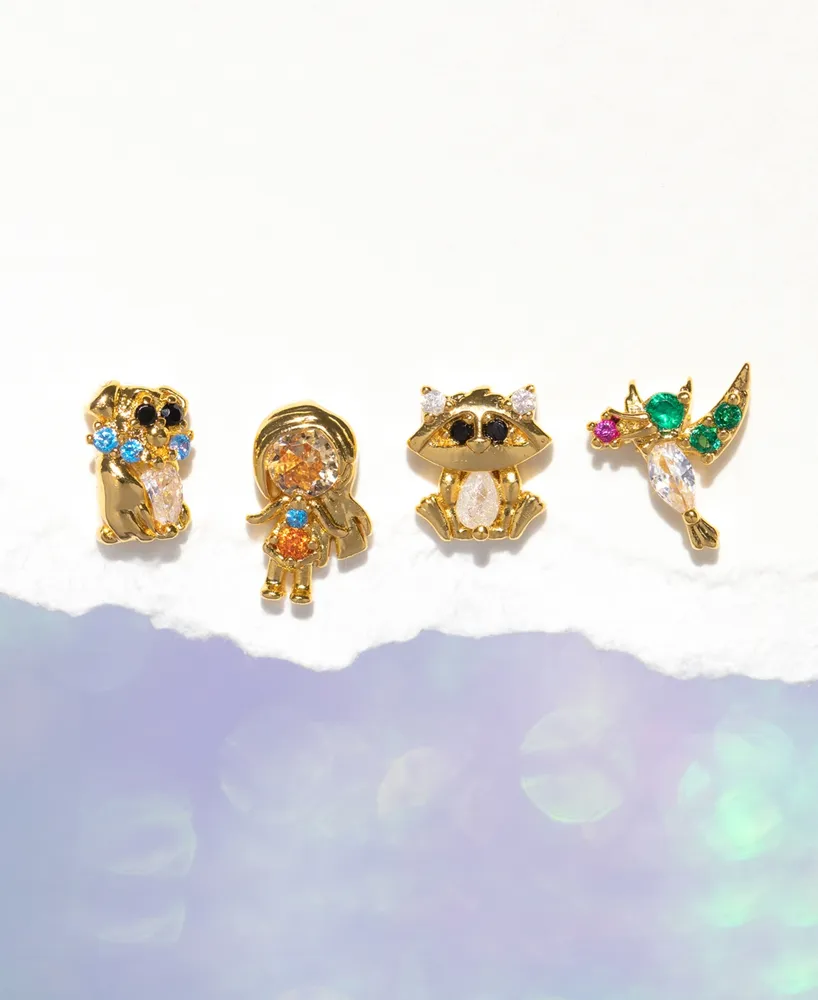 Girls Crew Crystal Multi-Color Disney Princess Pocahontas Stud Earring Set