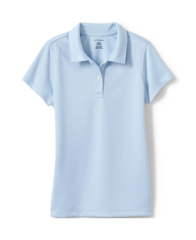 Lands' End Girls School Uniform Short Sleeve Poly Pique Polo Shirt