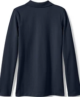 Lands' End Girls Long Sleeve Feminine Fit Mesh Polo Shirt