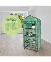 Garden Elements Personal Plastic Indoor Standing Greenhouse For Seed Starting and Propagation, Frost Protection Green, Small, 27 Inches x 19 Inches x