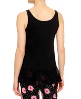 Hue Women's Sleeveless Flounce-Hem Pajama Tank Top
