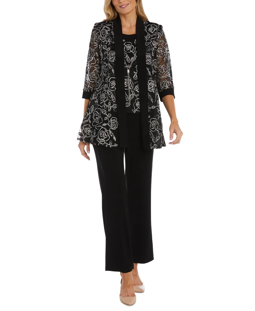 R & M Richards Women's Layered-Look Top & Straight-Fit Pants