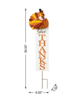 Glitzhome 36" H Thanksgiving Metal Turkey "Give Thanks" Yard Stake