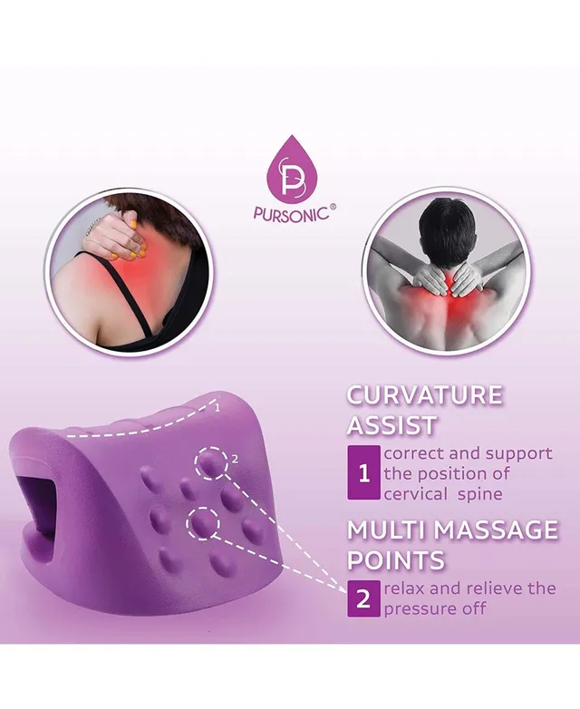 Pursonic Portable Neck & Shoulder Adjustable Heat Massaging Wrap - Magenta  : Target