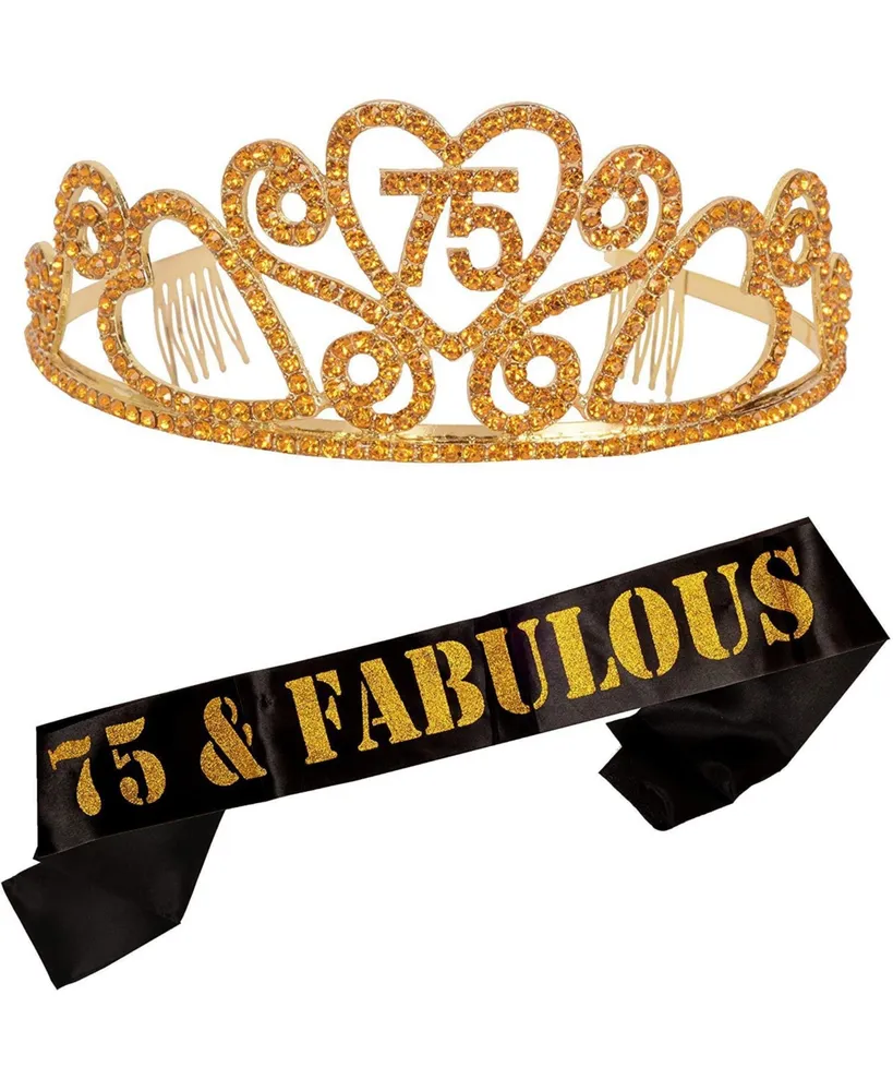 75th Birthday Sash and Tiara for Women