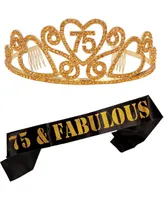 Meant2tobe 75th Birthday Sash and Tiara for Women