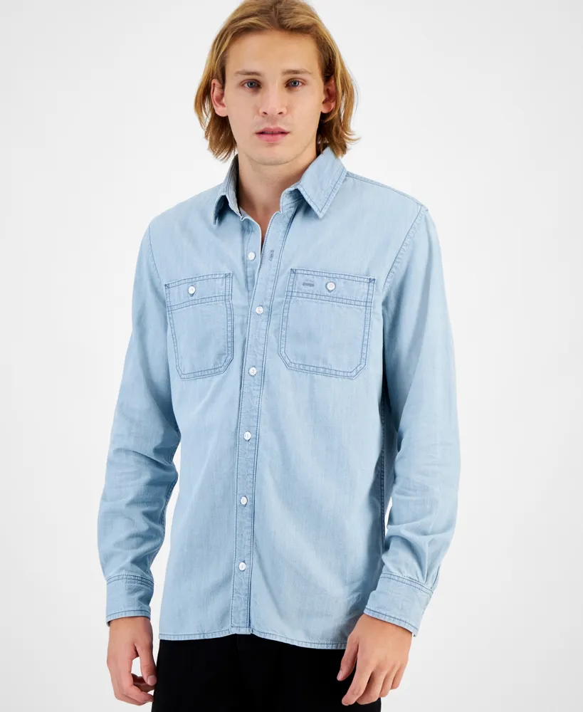 Sun + Stone Men's Payton Long Sleeve Denim Shirt, Created for Macy's