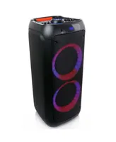 beFree Sound Dual 8 Inch Bluetooth Wireless Portable Party Speaker with Reactive Lights