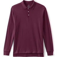 Lands' End School Uniform Men's Long Sleeve Interlock Polo Shirt