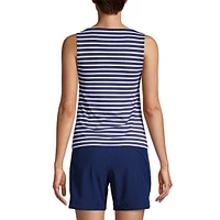 Lands' End Women's High Neck Upf 50 Sun Protection Modest Shelf Bra Tankini Swimsuit Top