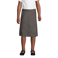 Lands' End School Uniform Girls Child Plus Solid A-line Skirt Below the Knee