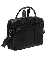 Mancini Men's Buffalo Double Compartment Briefcase for 15.6" Laptop and Tablet