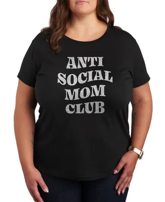 Hybrid Apparel Trendy Plus Anti-Social Mom Club Graphic T-shirt