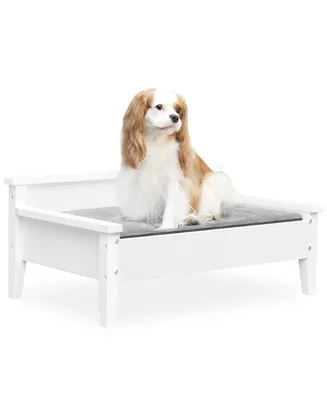 TailZzz Winston Wooden Pet Bed with Mattress | Small to Medium Pet Bed with Mattress | Elevated Pet Bed | Greenguard Gold Certified Wooden Pet Bed