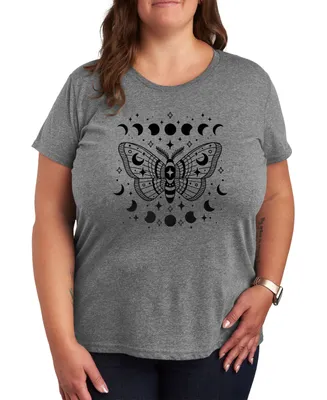 Hybrid Apparel Trendy Plus Celestial Butterfly Graphic T-shirt