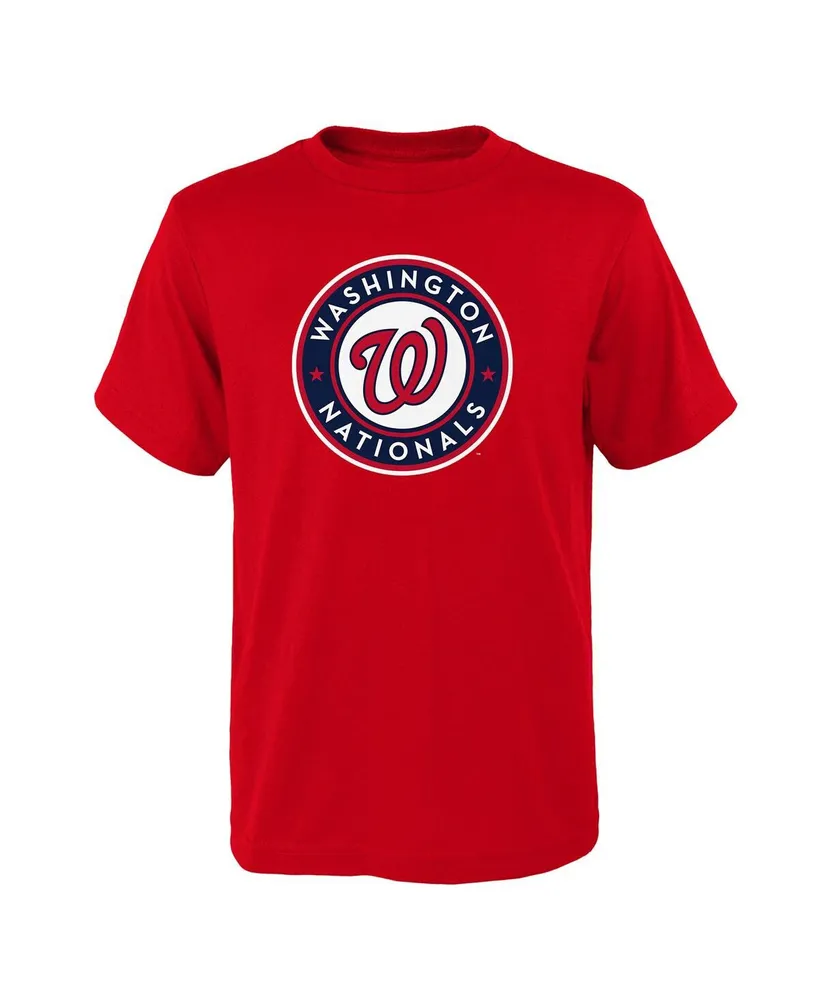 Big Boys and Girls Red Washington Nationals Logo Primary Team T-shirt