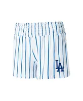 Women's Concepts Sport White Los Angeles Dodgers Reel Pinstripe Sleep Shorts