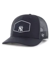 Men's '47 Brand Navy New York Yankees Ridgeline Tonal Patch Trucker Adjustable Hat