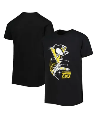 Big Boys and Girls Black Pittsburgh Penguins Rebel Alliance T-shirt