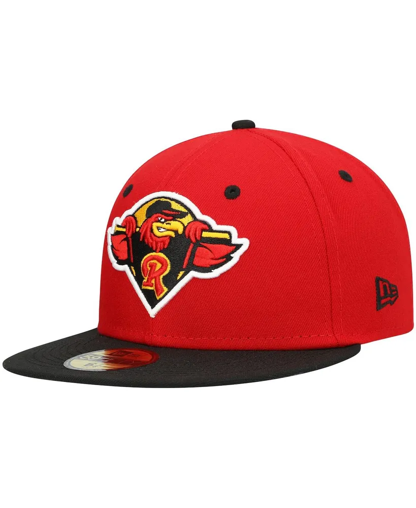 Men's New Era Red Rochester Wings Authentic Collection Road 59FIFTY Fitted Hat